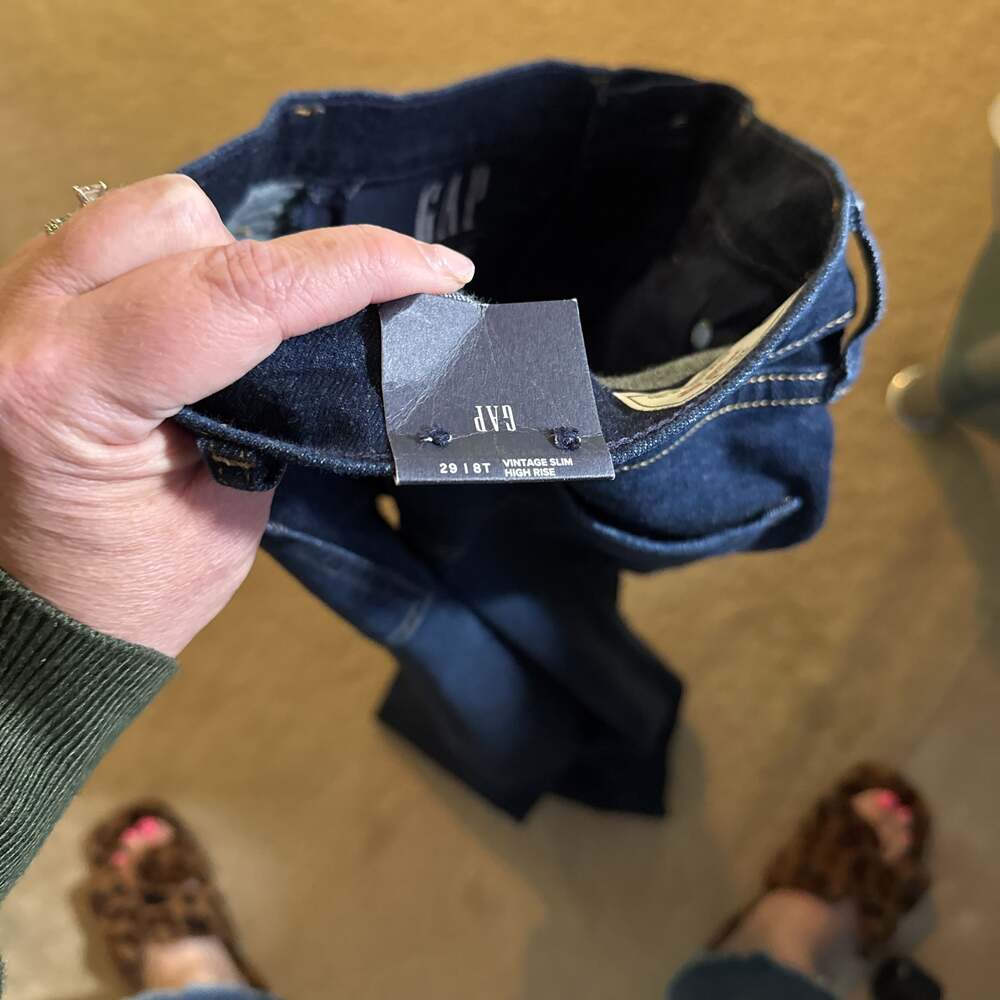 GAP Vintage Slim High Rise Dark Wash Jeans Women’s 29/8 Tall NWT - Picture 10 of 10